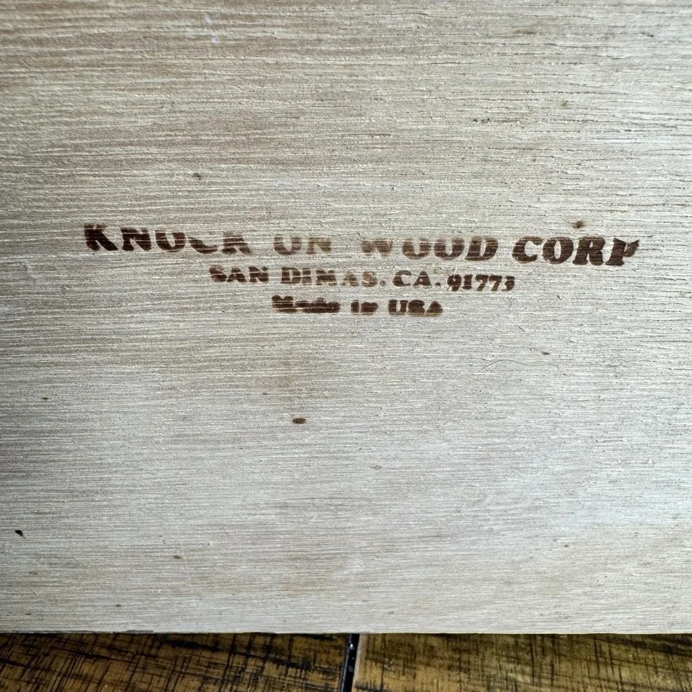Groovy Vtg Knock On Wood Roll Down Bread Box 70's One Owner